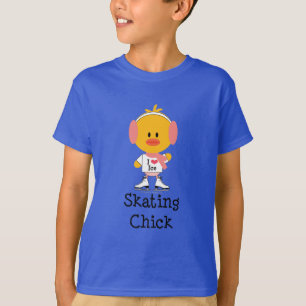 Le poussin de patinage de glace badine le T-shirt