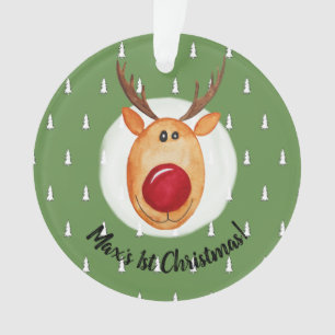 Le premier arbre de rudolph de Noël du bébé garçon