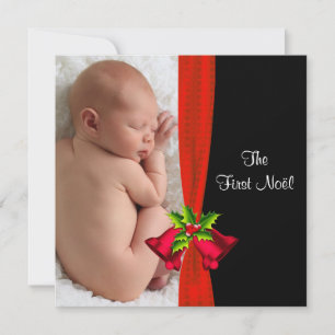 Le premier Carte photo de Noël de Red Bells Baby