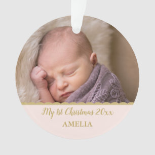 Le premier monogramme de photo de Noël du bébé