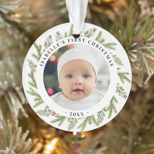 Le premier Noël de bébé 2 photos Verdure (Arbre)