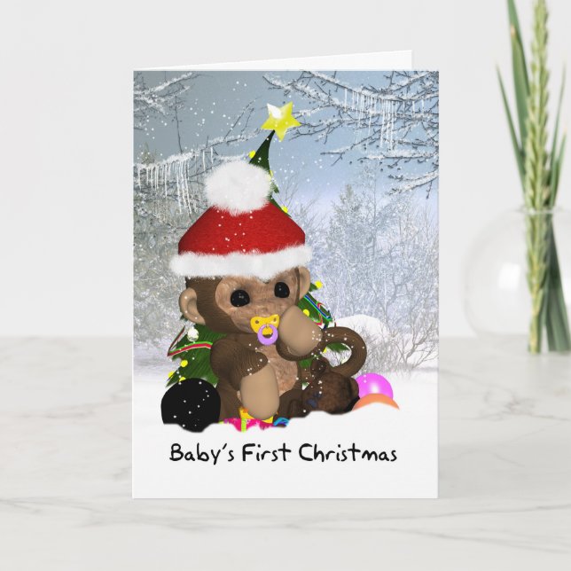 Le premier Noël de bébé - Carte de 1er Noël de béb (Devant)