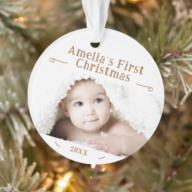 Le premier Noël de bébé, souvenir photo simple (Arbre)