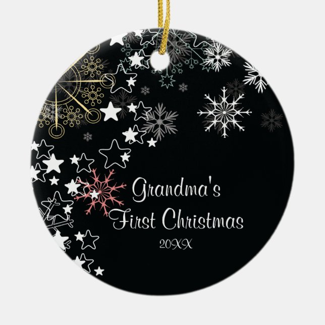 Le premier Noël de grand-mère Ornement flocon de n (Devant)