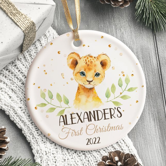 Le premier ornement de Noël du bébé Safari (Celebrate your little one’s very first Christmas with this adorable personalized ornament! A perfect)
