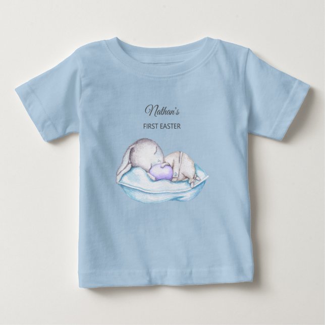 Le premier T-shirt bébé de Pâques pour bébé lapin  (Devant)