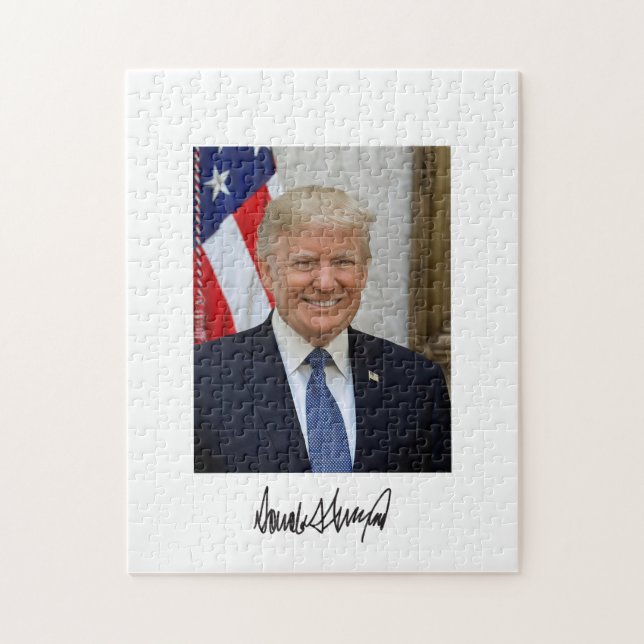 Le président Donald Trump souriant au puzzle (Vertical)