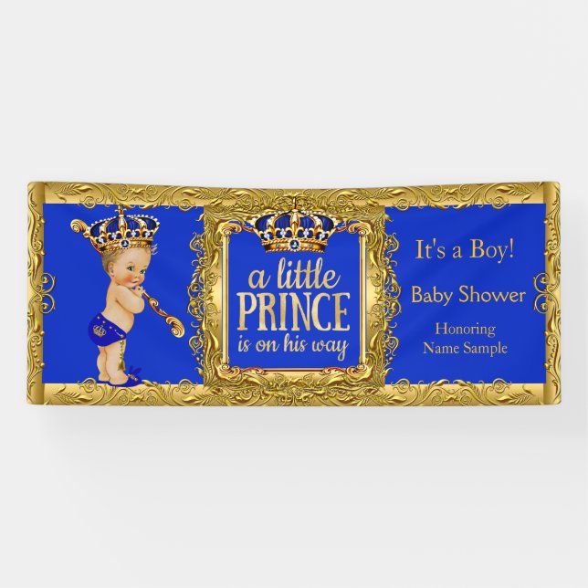 Le prince bannière est en route Blond garçon bleu  (Horizontal)