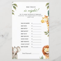 Le prix est correct Safari Animaux Baby shower Jeu