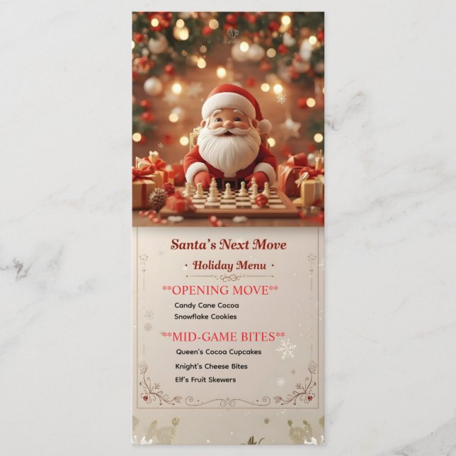 Le prochain coup de Santa – Carte de menu de Noël  (Devant)