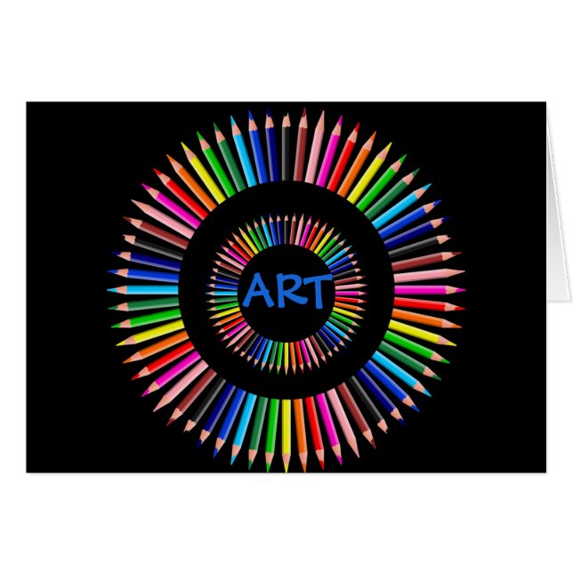 Le professeur d'art, les crayons colorés (Devant horizontal)