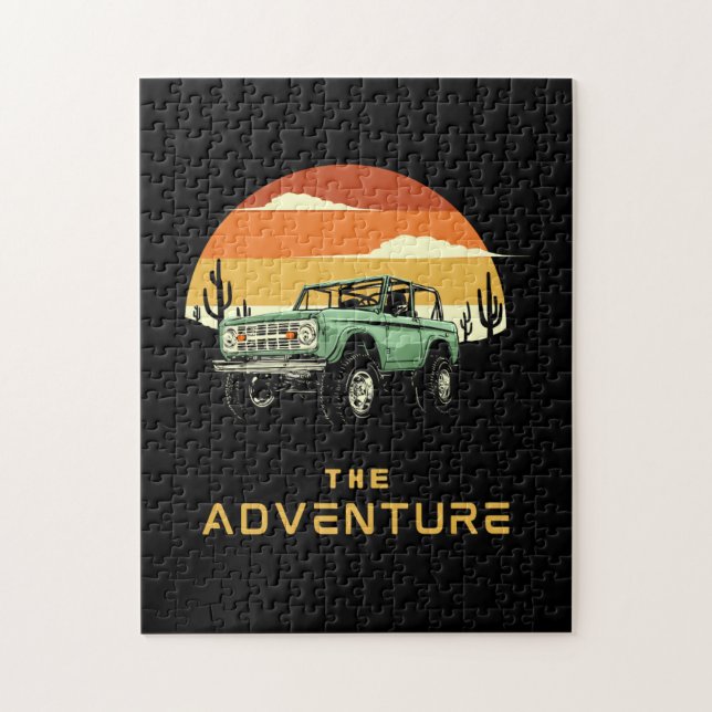 Le Puzzle de l'Aventure Tout-Terrain au Coucher du (Vertical)