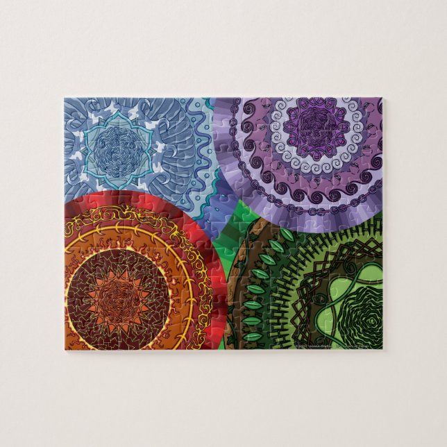 Le puzzle de mandalas d'éléments (Horizontal)