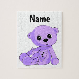 Le puzzle pourpre d'ours de nounours de bébé
