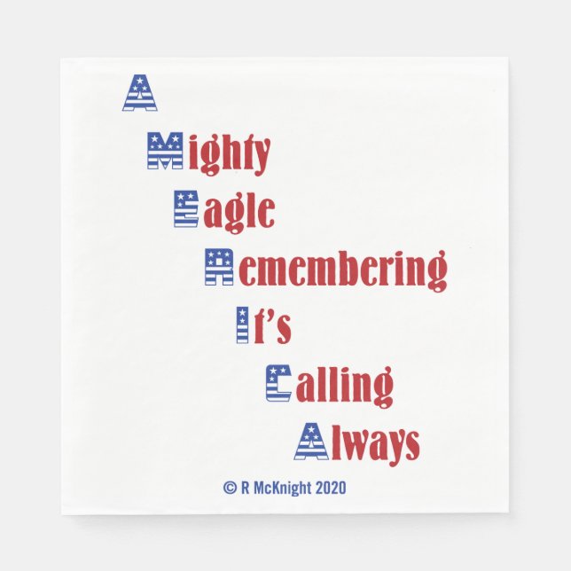 le quatrième de juillet les serviettes en papier (Devant)