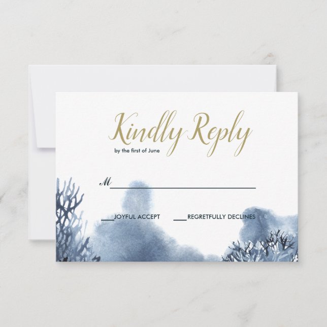 Le récif bleu | Mariage nautique RSVP (Devant)