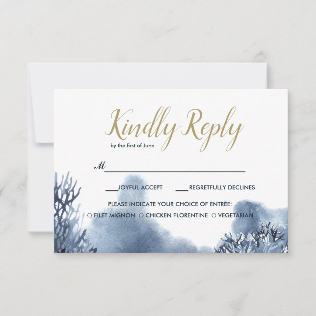 Le récif bleu | Mariage RSVP avec choix de repas (Devant)