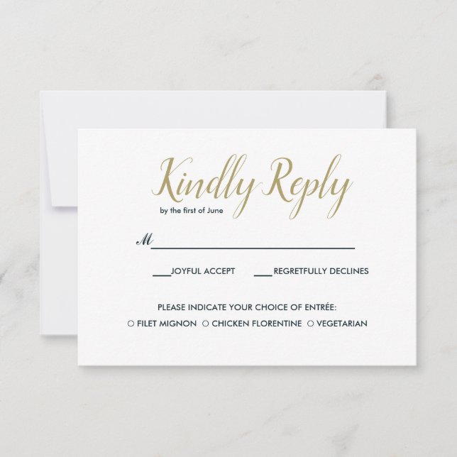 Le récif bleu | Mariage RSVP avec choix de repas (Devant)
