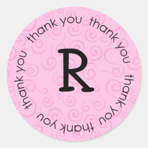 Le remous rose initial vous remercient autocollant