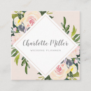 Le ressort floral rougissent carte de visite