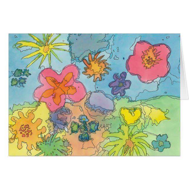 Le résumé fleurit la carte (Devant horizontal)