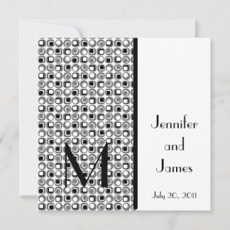 Le rétro monogramme de faire-part de mariage