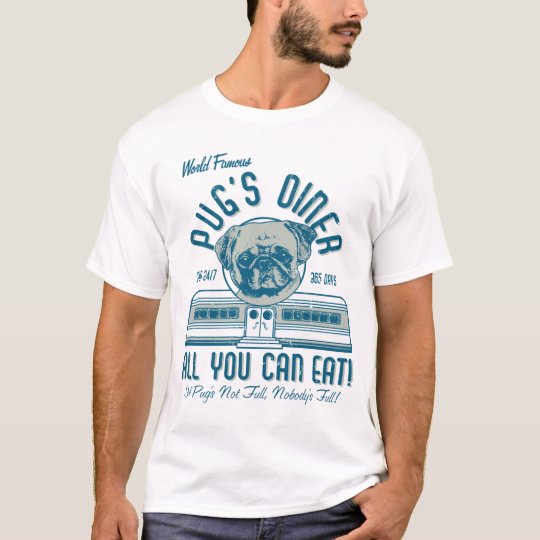 Le rétro wagon-restaurant vintage du carlin de t-shirt