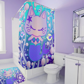 Le Rideau De Douche De La Petite Chatte Poussée Fo
