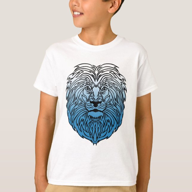 Le roi de la Jungle, T-shirt du garçon Lion bleu (Devant)