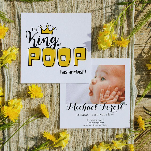 Le roi de POOP est arrivé Faire-part de naissance (Créateur téléchargé)