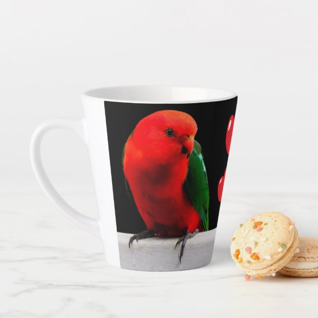 Le roi perroquets dans la Mug Latte Amoureuse (En situation)