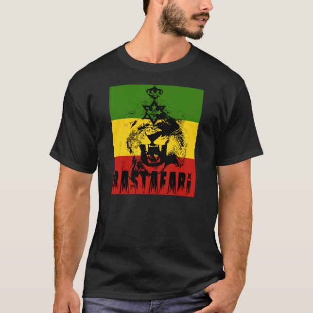 Le Roi Solomon Lion de Rastafari du T-shirt de (Devant)
