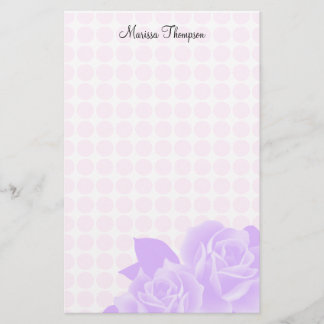 Le rose de roses pourpre pointille la papeterie