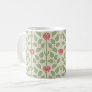 Le Rose de Voysey, Deep Pink sur Mug de café ivoir