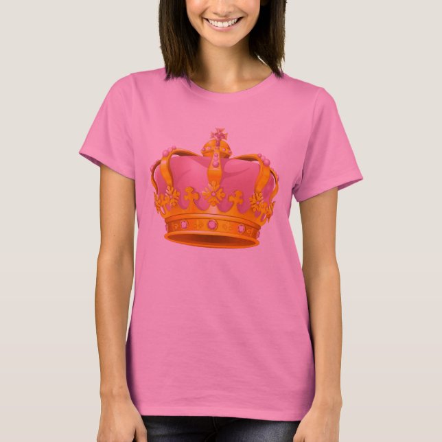 Le rose des femmes/le T-shirt couronne d'or (Devant)