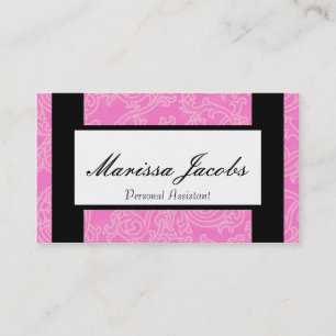Le rose détaille le carte de visite d'assistant