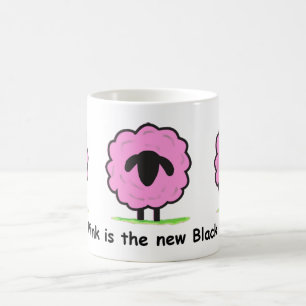 Le rose est le nouveau noir - tasse de moutons