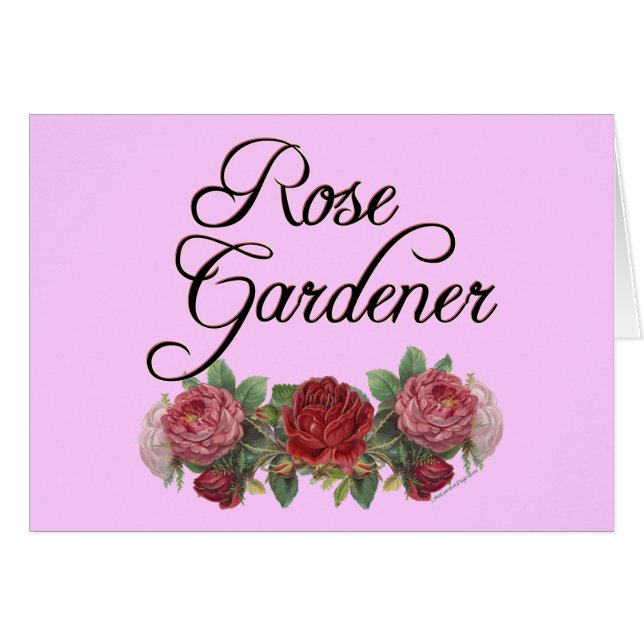 Le rose Gardener dit avec des Roses (Devant horizontal)