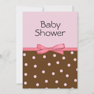 Le rose pointille des invitations de baby shower