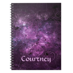 Le rose tourbillonne carnet à spirale de fractale