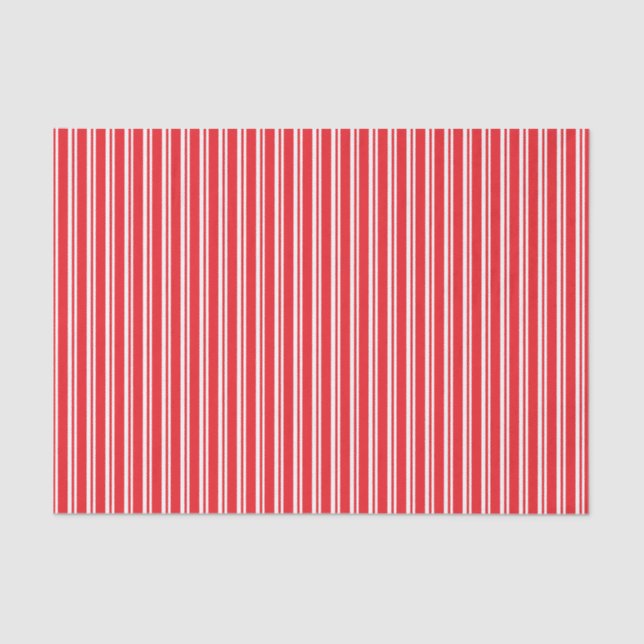 Le rouge barre le papier de soie de soie de Noël (Recto)