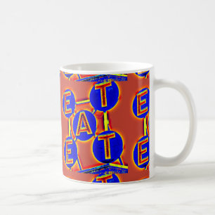 le rouge/bleu mangent la tasse