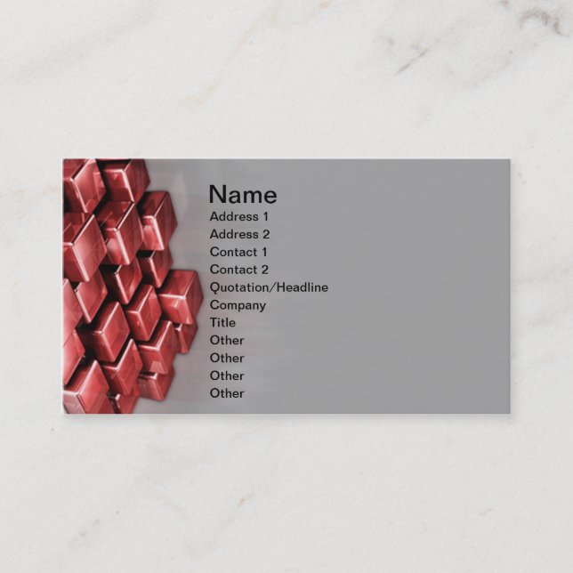 Le rouge bloque le carte de visite (Devant)