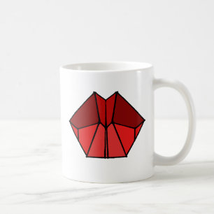 Le rouge cubique de lèvres ombrage la tasse de