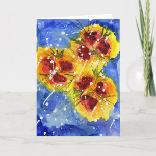 Le rouge fleurit la carte de voeux de ~