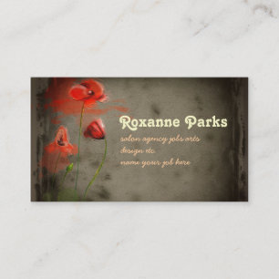le rouge fleurit le carte de visite d'art