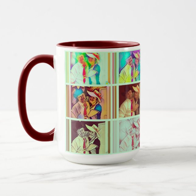 Le rouge foncé coutume combinée de tasse de 15 (Gauche)