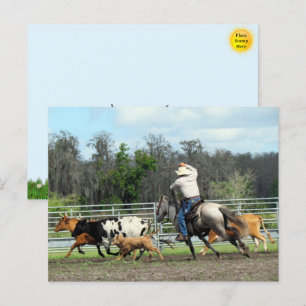 Le Roundup - Carte postale Cowboy