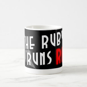 Le rubis court la tasse rouge de logo