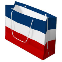 Le sac blanc et bleu rouge de cadeau - grand,